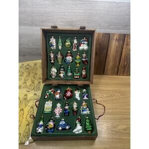 Vintage Thomas Pacconi Christmas Ornaments Set of 30 Classic Series w/Wood Crate